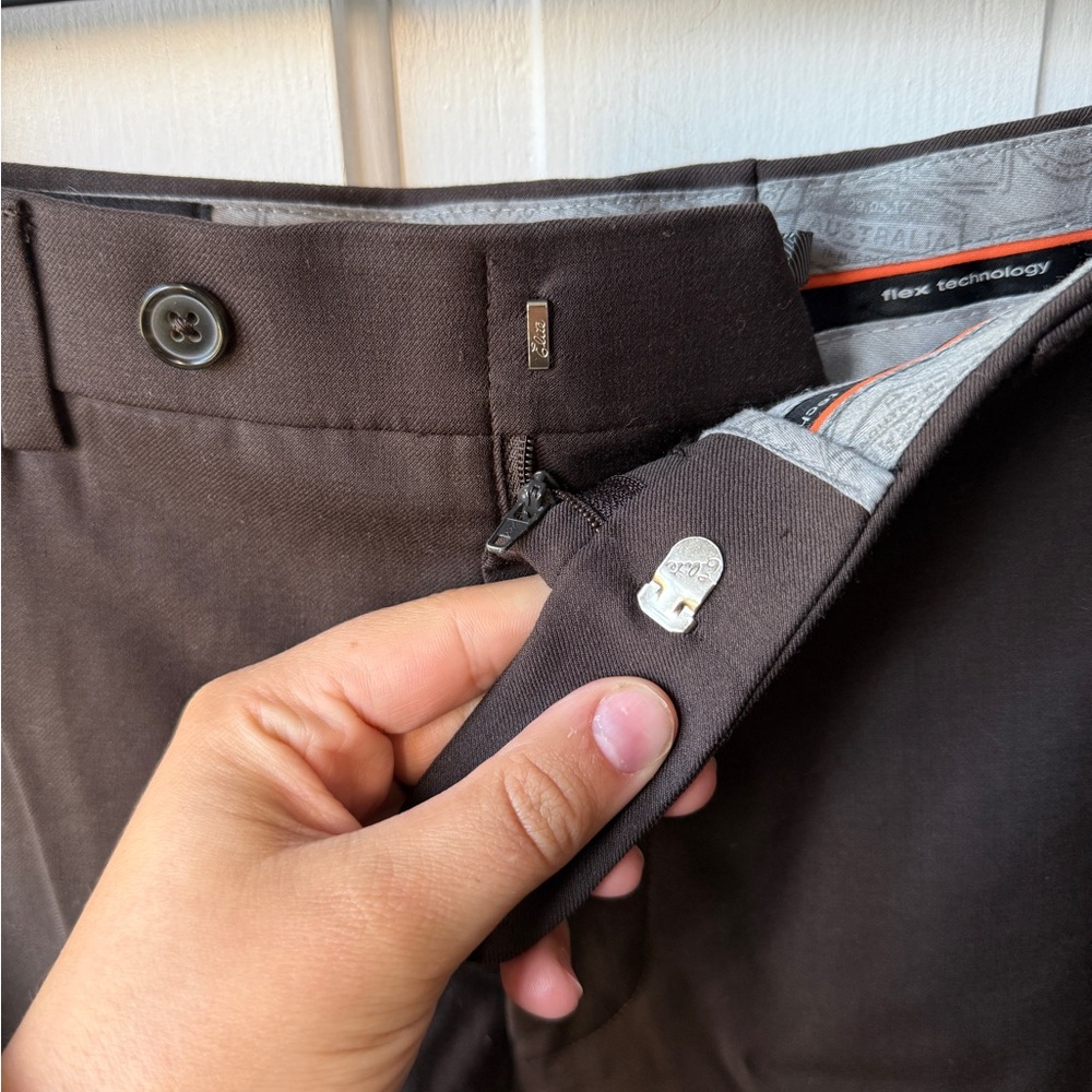 Riviera by Jack Victor Men's Brown Traveler 36R Flex Dress Pants - Picture 4 of 12